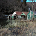 Boat houses on Loch ard