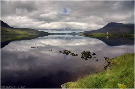 Loch Assynt with Ardvreck Castle to the right.