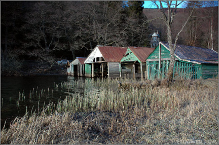 Boat houses on Loch ard