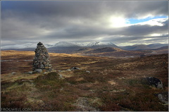 A Cairn overlooking the Blackmount just off the West Highland way
