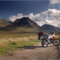 My KLR650 at the top of Glen Etive