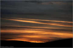 Sunset over the Braes of Doune windfarm.