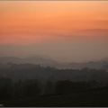 Hazy sunset over Monzievaird, Crieff.