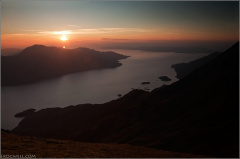 Sunset over the Sound of Sleat from Beinn na h-Eaglaise