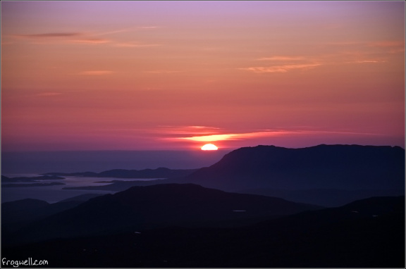 Sunset over the Summer Isles from Meall nan Ceapraichean