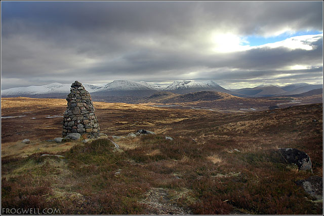 A Cairn overlooking the Blackmount just off the West Highland way