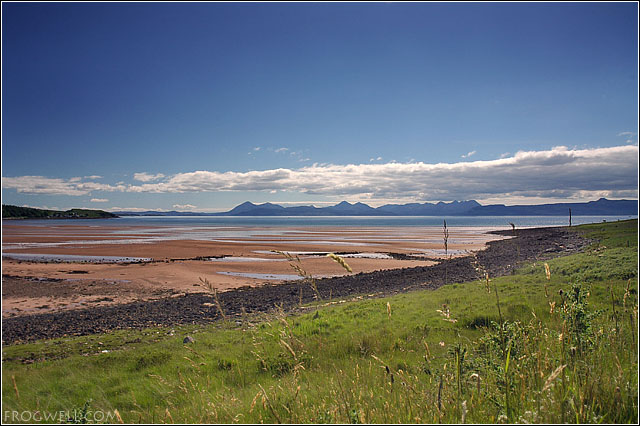 Applecross Bay and the Inner Sound looking across to Raasay and Skye.